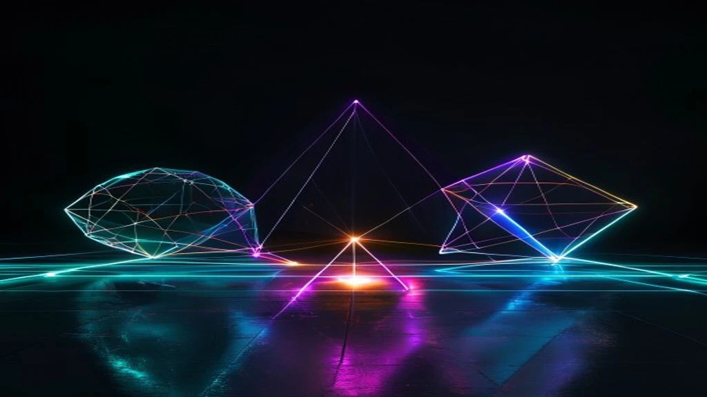 Onboarding client automatisé par agent IA — connexion CRM email et espace projet en triangle de filaments lumineux